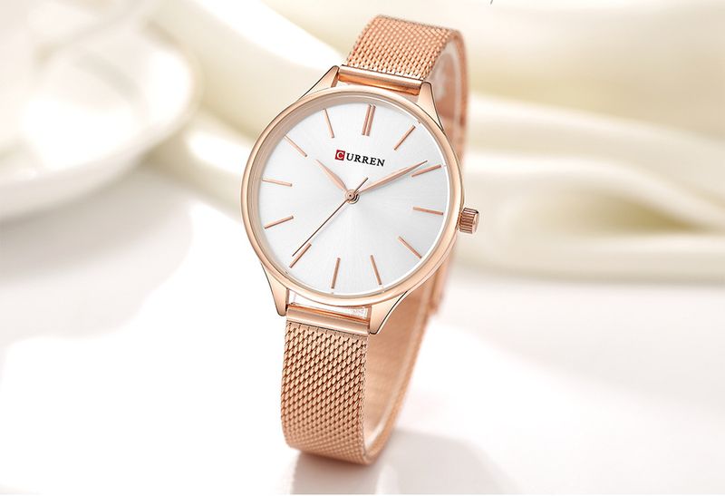 Elegante orologio da donna con bracciale a maglie - Cassa ultra sottile da 8 mm, movimento al quarzo giapponese Miyota, resistente all'acqua fino a 30 m, orologio alla moda_voghion.com