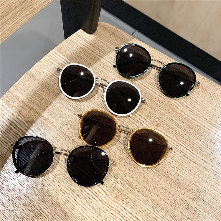 Ins Super Hot Glasses Retro Round Frame Small Face Women's Tide Orange Street Sunglasses_voghion.com
