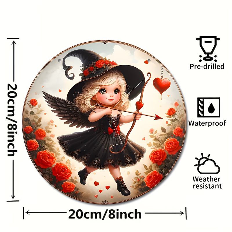 Cadı Sevgililer Günü Güneş Tutucusu - 8" Akrilik Çelenk Sanatı. Mistik Dekor, Pagan Esintili Mekanlar İçin Mükemmel._voghion.com