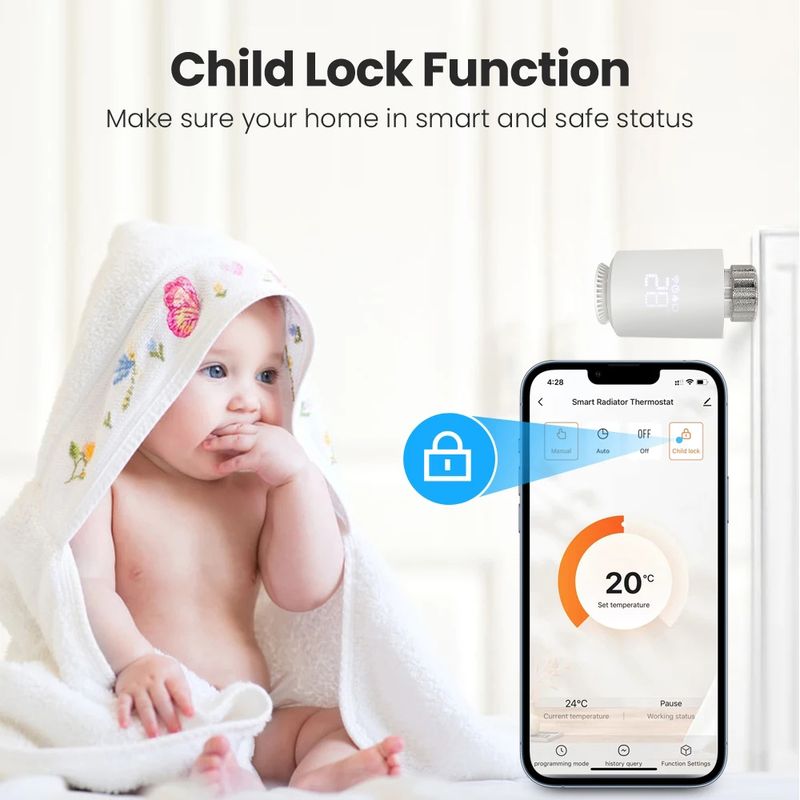 Tuya ZigBee3.0 Thermostat intelligent Actionneur de radiateur TRV Contrôleur thermostatique Vae Fonctionne avec Alexa Google Home Alice_voghion.com