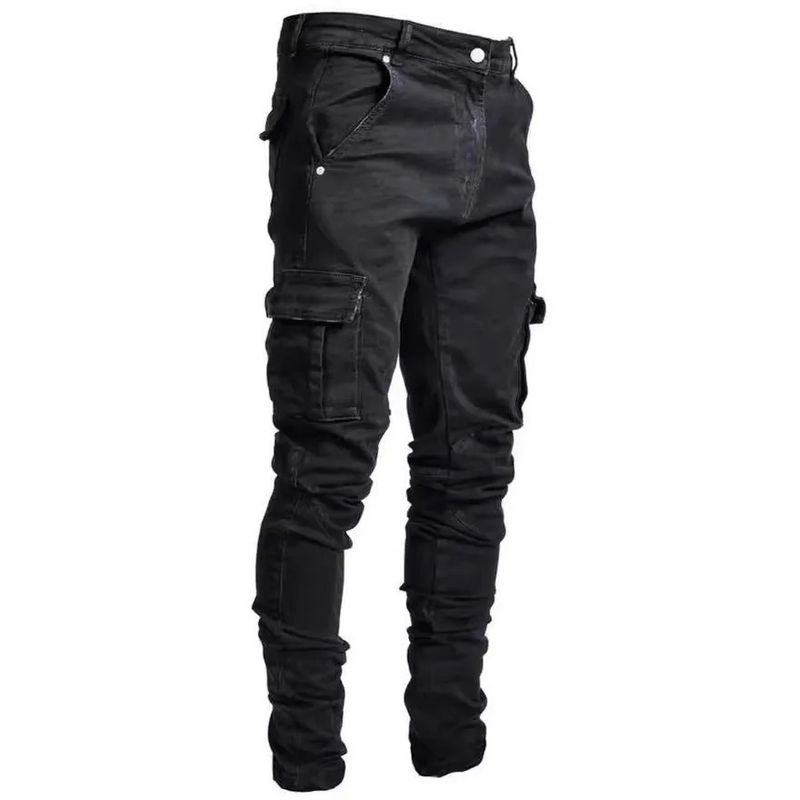 Suitable For All Seasons 2025 New Men's With Side Pockets, Stretch Slim Fit Skinny Jeans_voghion.com