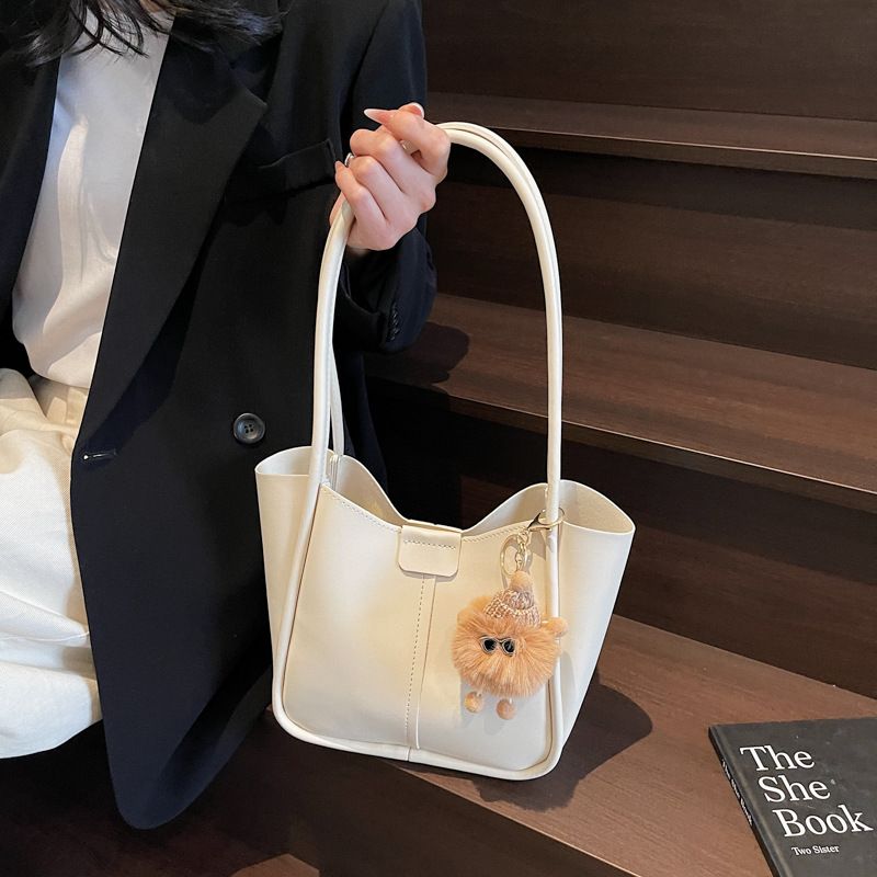 Bolsa tote feminina de alta qualidade, nova, com textura de nicho, moderna, de ombro, grande capacidade, para deslocamento diário, 2025_voghion.com