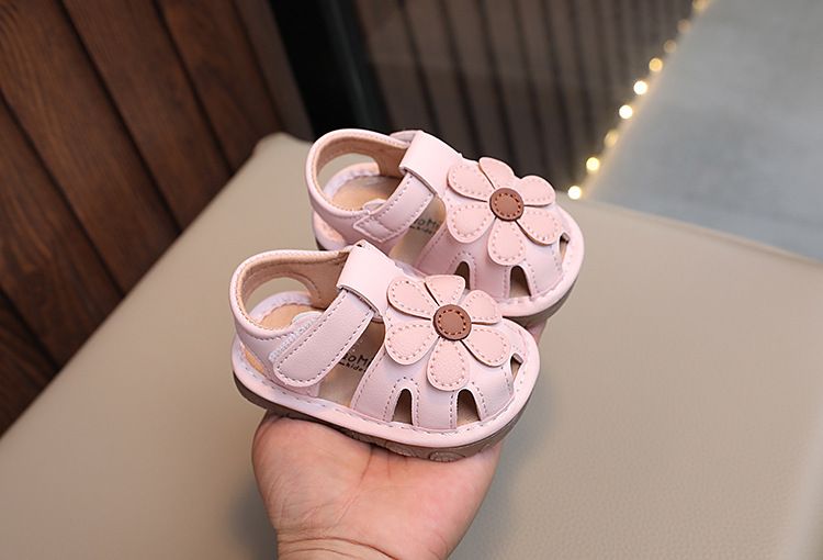 Barnesko Sommer babysandaler 0-1-2 år myk såle småbarnssko jenter prinsesse lukket tå anti-kick sandaler baby calling sko_voghion.com