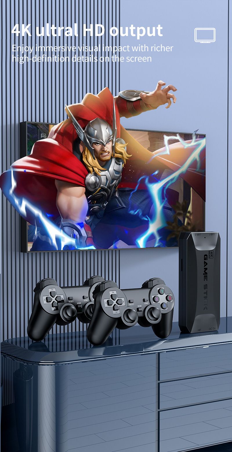 Retro Revolution: Game Stick Ultra HD 4K - Oltre 20.000 giochi classici, prestazioni eSport, caos multigiocatore_voghion.com