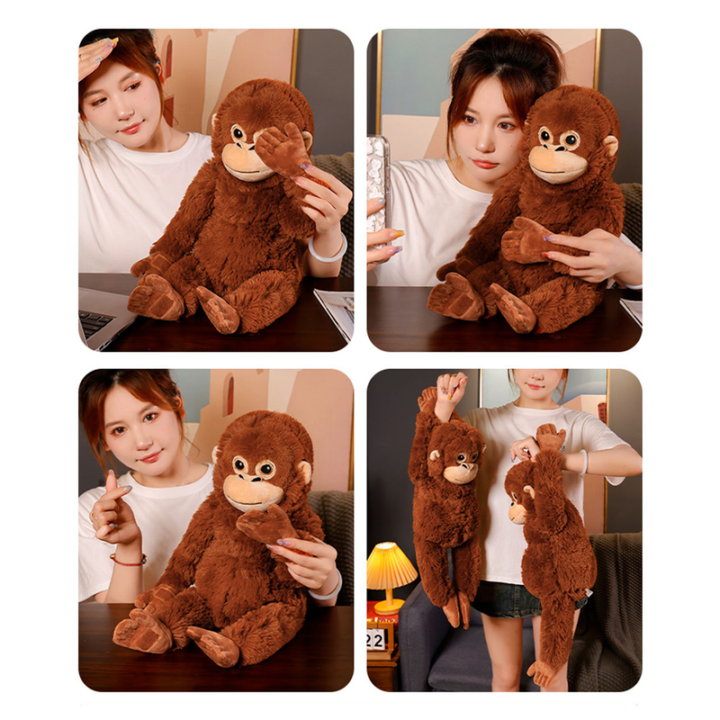 ToysMall Orangutan Papusa Perna Frumos Desene Animat Maimuta cu brate lungi Jucărie moale Companion Jucărie liniștitoare Papusa cu animale de pluș Jucărie de plus pentru copii_voghion.com