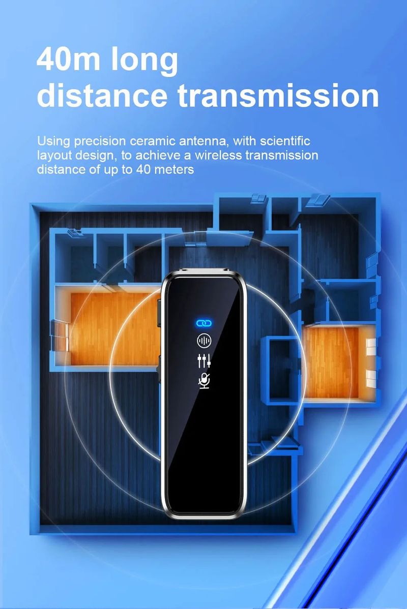 Wireless Lavalier Microphone LCD Display Noise Reduction Lapel Mic Video Recording Interview Live Broadcast for iPhone_voghion.com