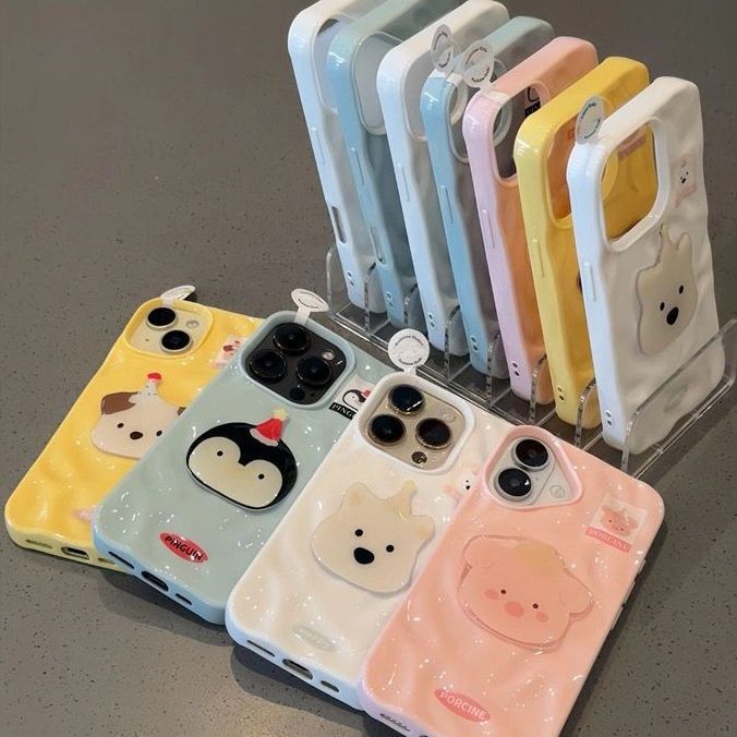 Ins Style Cute Fun Animal Stickers Compatible With 16/15/14 Phone 13/12 Soft Cases 11 Meteorite Pattern_voghion.com