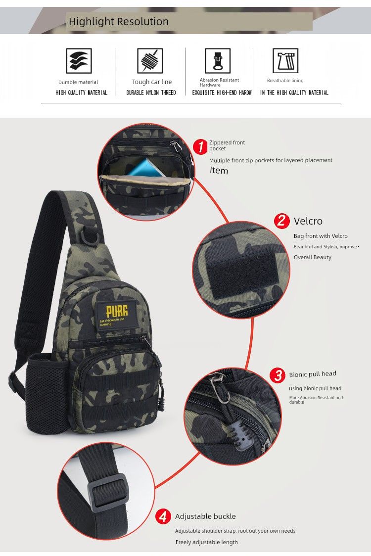 Mochila pequeña tipo mensajero para exteriores, de marca de moda, para el hombro, para hombre y mujer, ideal para deportes al aire libre._voghion.com