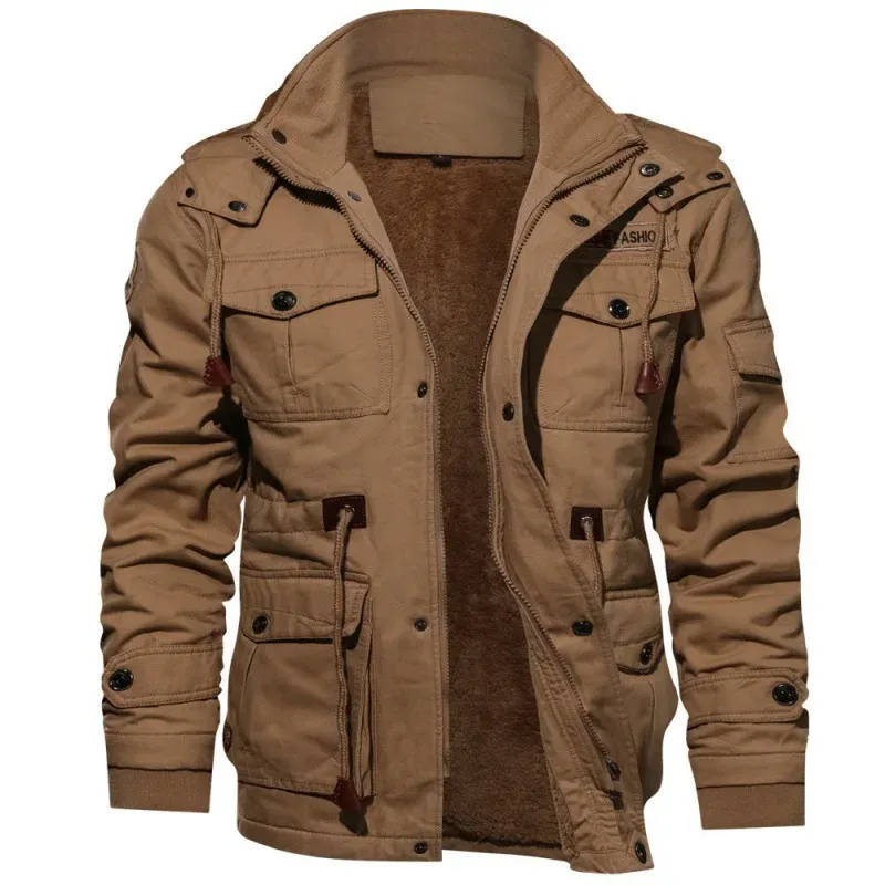 Militära vinterjackor för män Jackor med flera fickor Casual Cargo-jackor av hög kvalitet Vinterjackor i bomull för män Varma Parkas Storlek 6XL_voghion.com