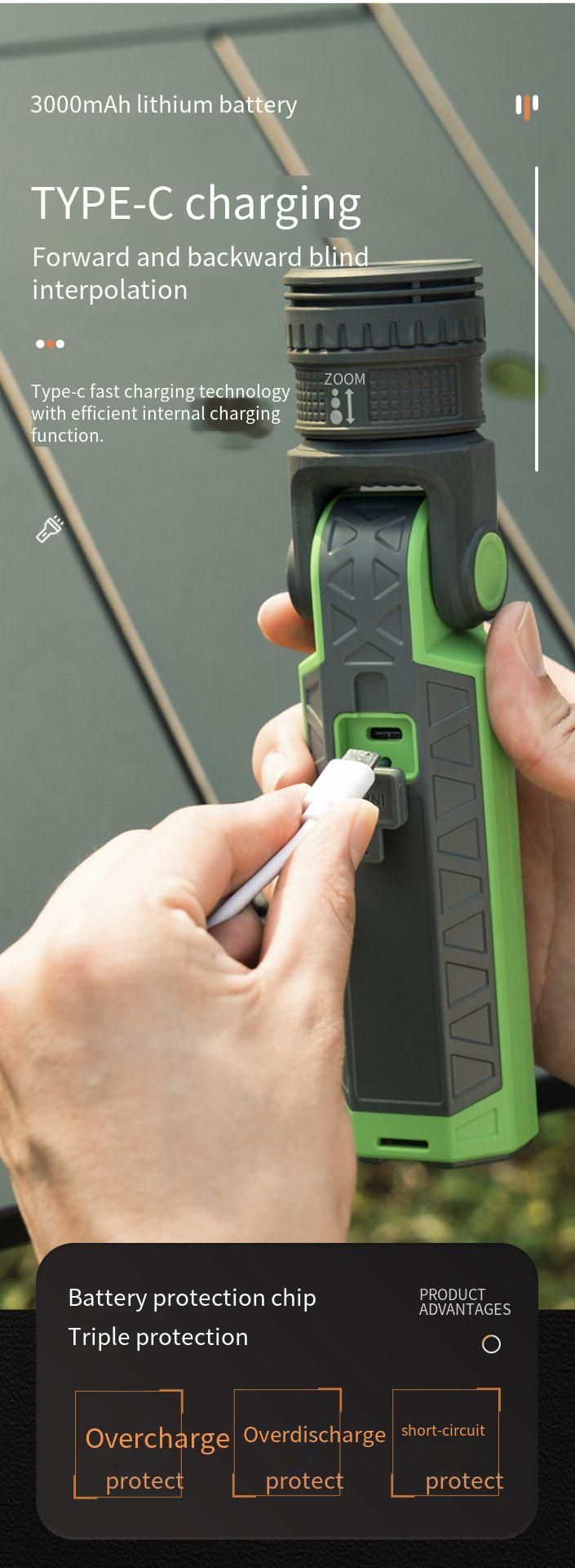 Laser Flashlight LED High Brightness Telescopic Zoom Long Battery Life Camping Home Outdoor Strong Light Magnetic_voghion.com