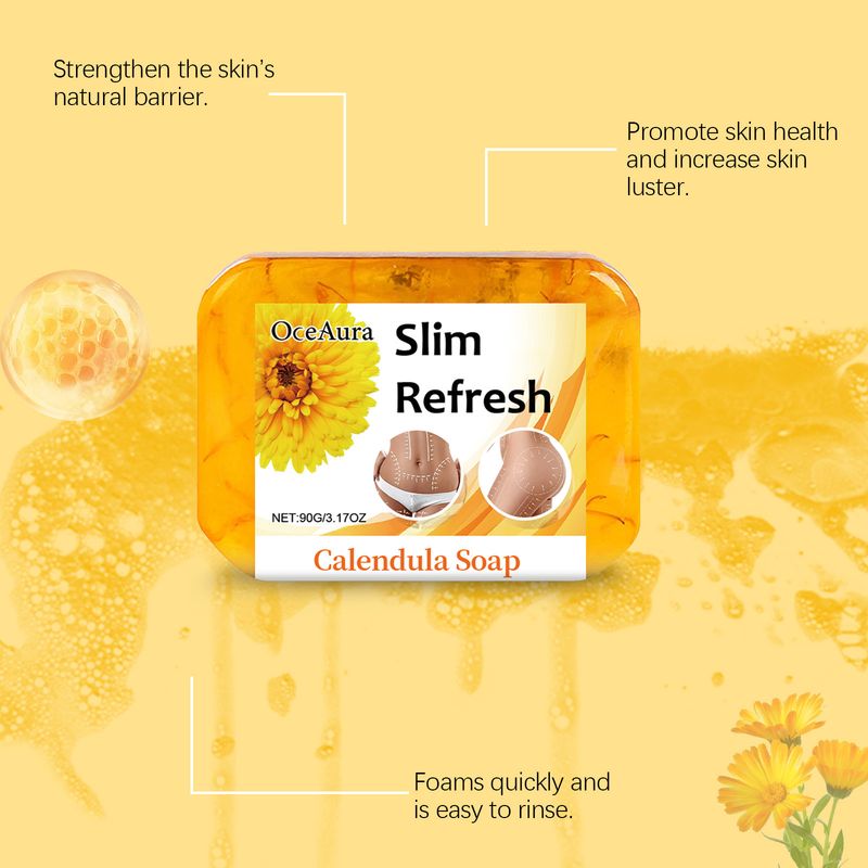 OceanAura Refreshing Calendula Fragrance Soap Is Refreshing, Fresh, Lightweight, Gentle, And Cleansing Soap For The Skin_voghion.com