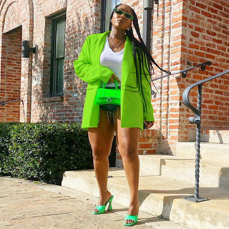 Kvinnors höst och vinter ny mode casual enfärgad kostym_voghion.com