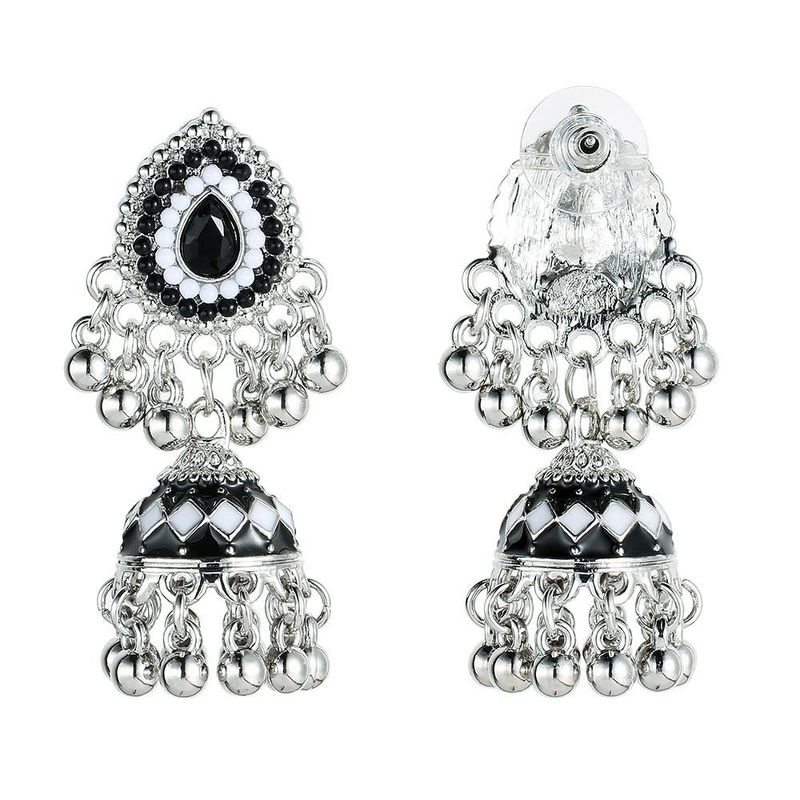 Perline colorate bohemien Orecchini etnici Orecchini da donna 2024 Moda Lanterna smaltata Orecchini lunghi Gioielli da sposa indiani Jhumkas_voghion.com