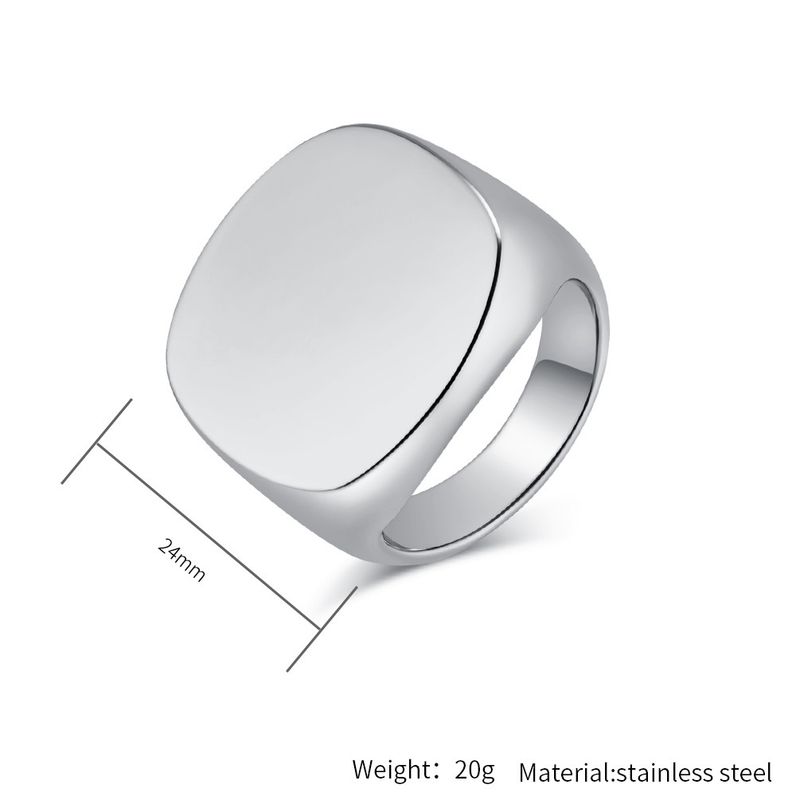 Anello in acciaio inossidabile lucido stile neutro freddo, semplice, accessori di moda in acciaio al titanio di alta qualità_voghion.com