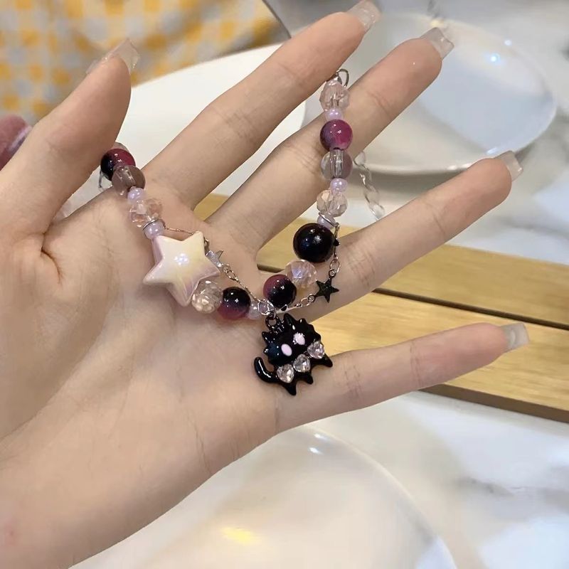 New Colorful Beaded Necklace, Sweet Versatile Women, Fashionable and High Grade, Collar Chain, Rainbow Dopamine_voghion.com