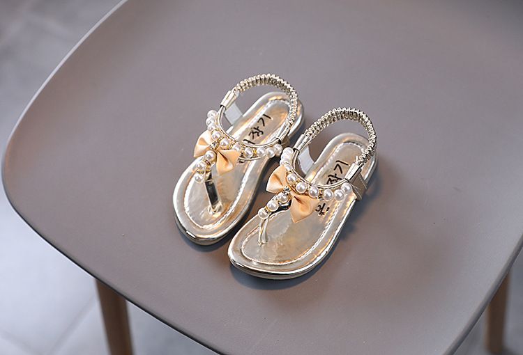 Mädchen 2024 Sommer Neue Mode Koreanische Ausgabe Weiche Sohle Mitte Große Prinzessin Schuhe Anti Rutsch Perlen Kinder Sandalen_voghion.com