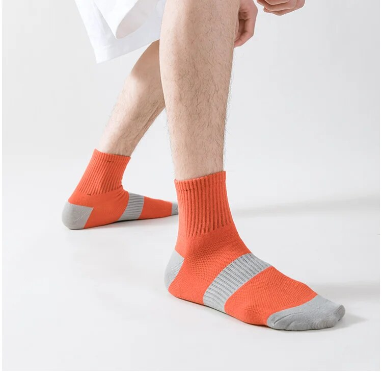 5 paar Apring Und Herbst Männer socken Sommer lässig Saugfähige Baumwolle Atmungsaktivem Laufen Basketball Sport Socken Meias_voghion.com