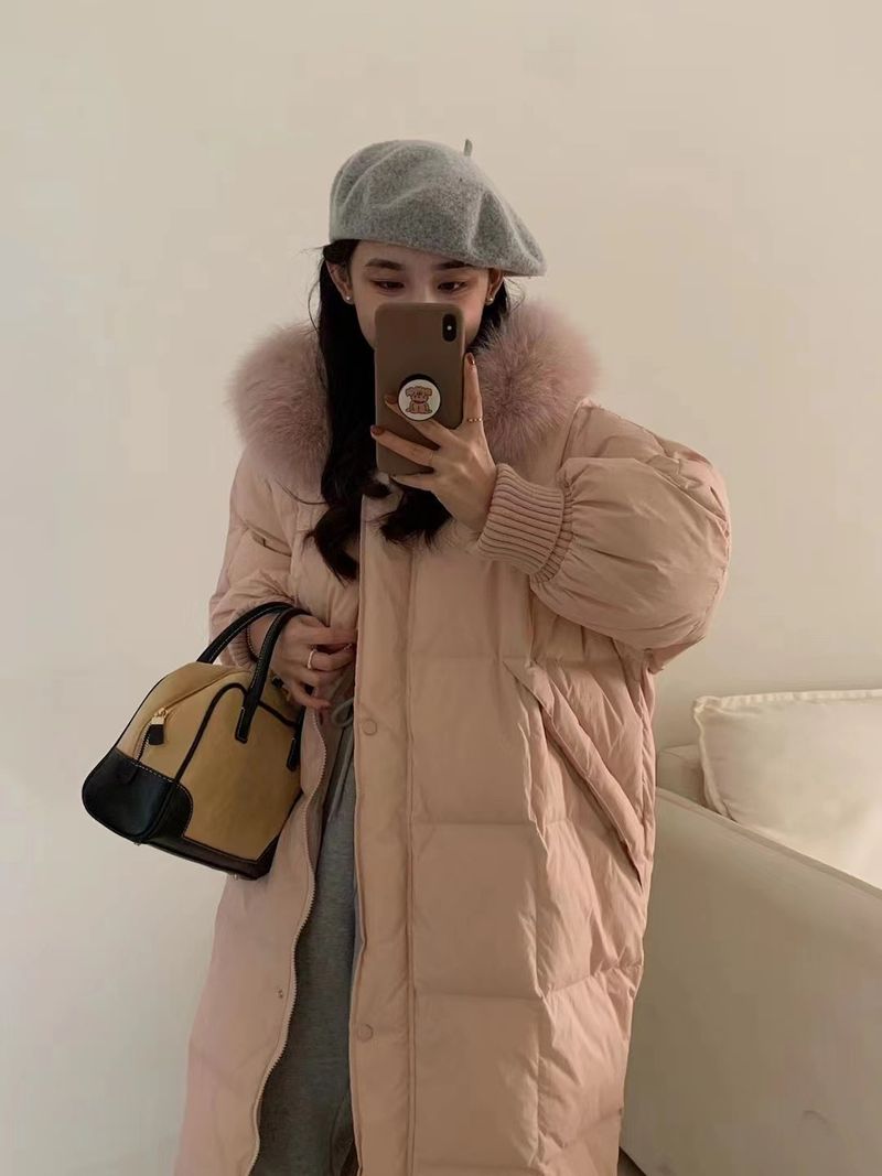 Damenmode lange Kapuzenjacke Warme Jacke_voghion.com