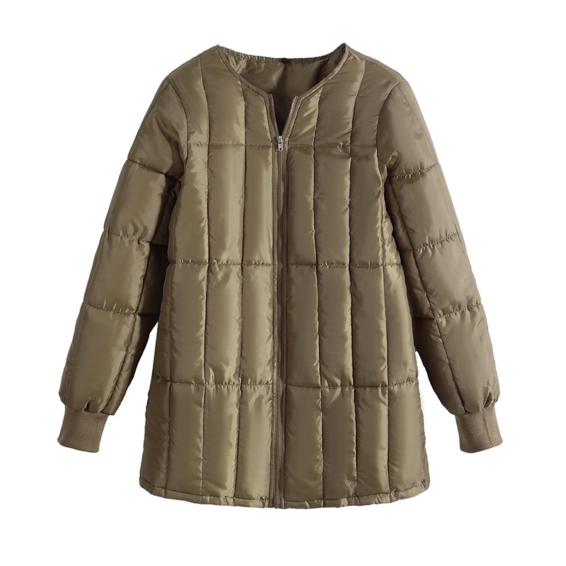 Einfarbiger, lässiger Wintermantel für Damen_voghion.com