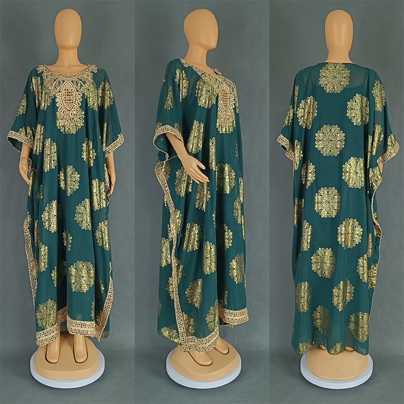 Frauen Kleidung Große Größe Kleid Dubai Heißer Verkauf Bronzing Chiffon_voghion.com