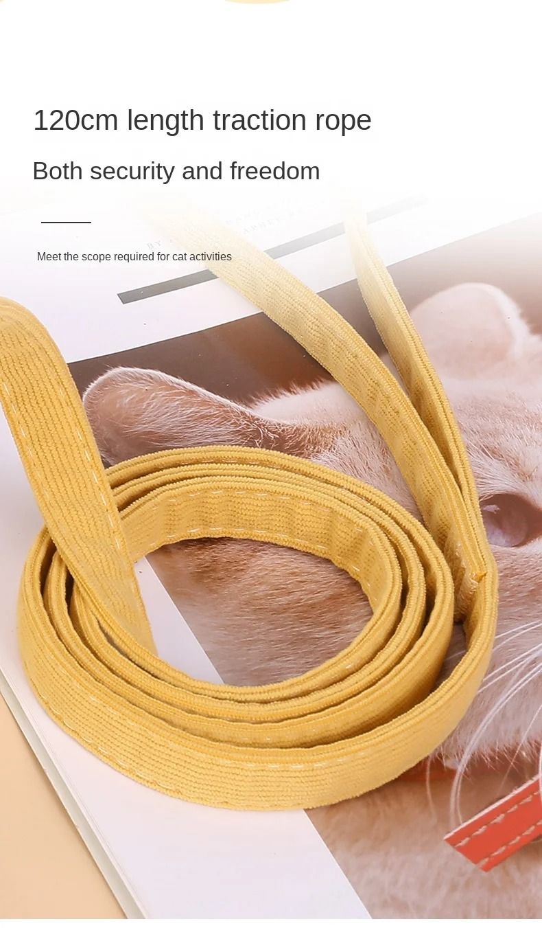 Cat Harness Leash Collar Set Adjustable Cartoon Bee Double Layer Dog Harness For Small Medium Pet Collar Leash Outdoor Walking_voghion.com