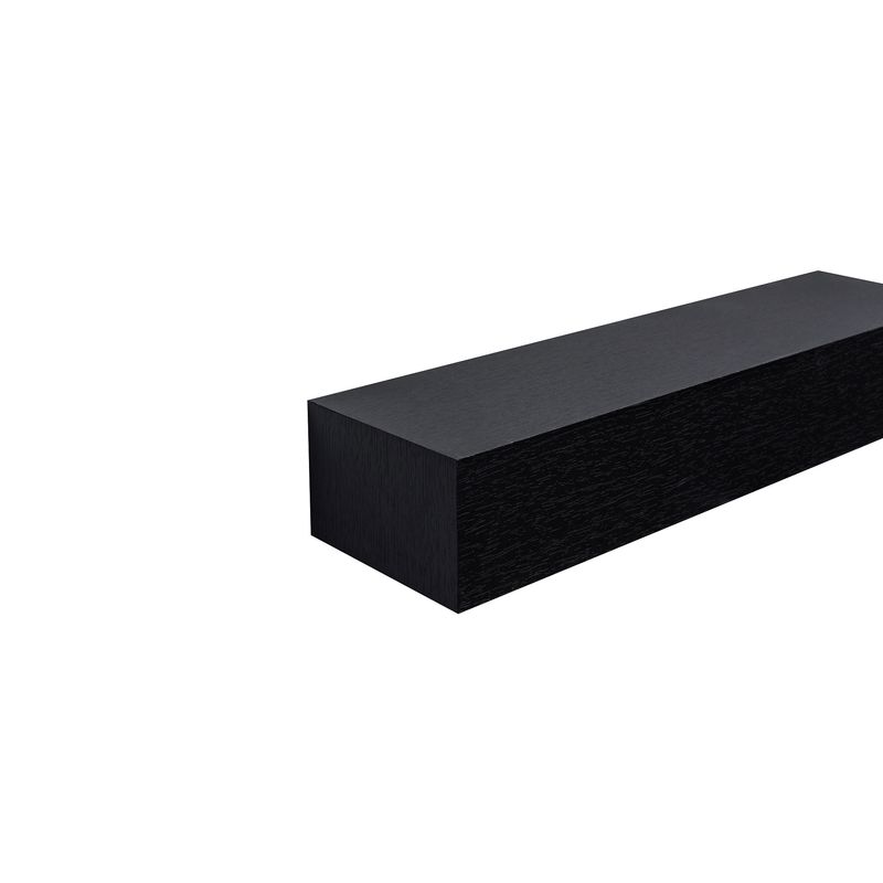 Floating Shelves 18.11" Wall Mounted Wood Shelves For Bathroom, Bedroom, Living Room, Kitchen, Hanging Shelf For Books/Storage/Decor With Invisible Brackets, Black_voghion.com