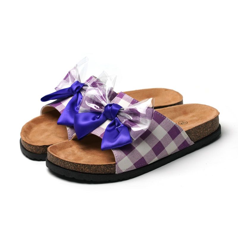 Pantoufles en liège pour femmes, chaussures de plage antidérapantes, motif papillon, printemps-été 2025, CQ5_voghion.com