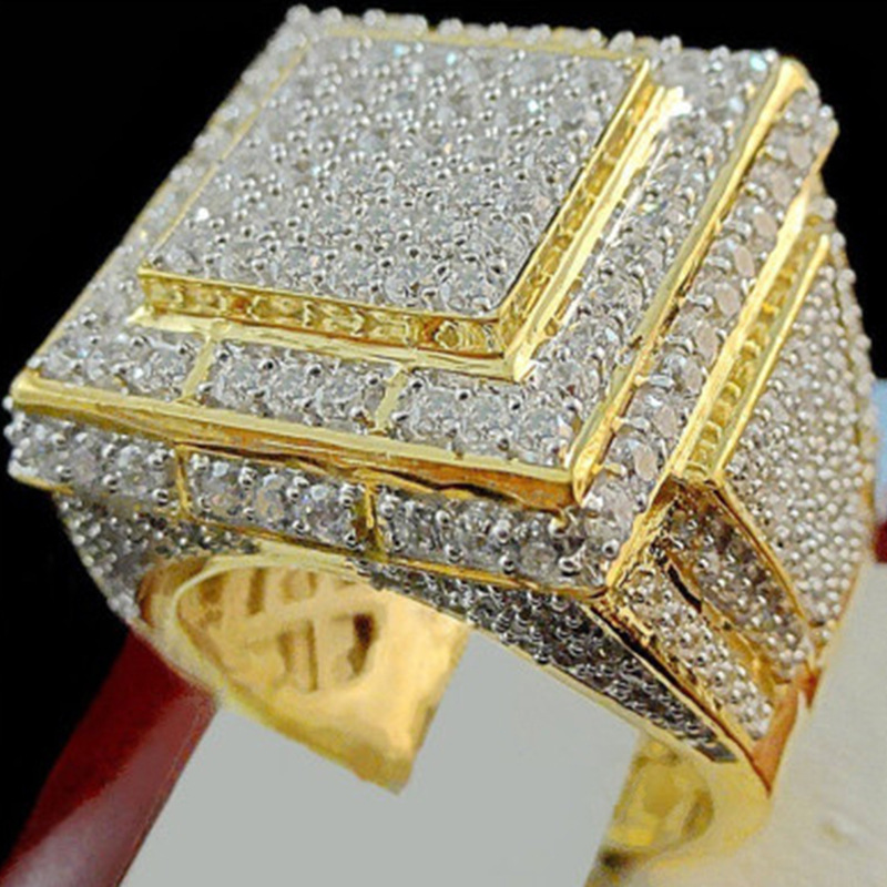 Anillo de metal con incrustaciones de circonita cúbica y diseño de Bitcoin, ideal como regalo de boda para hombres y mujeres, ideal como regalo de aniversario o fiesta._voghion.com