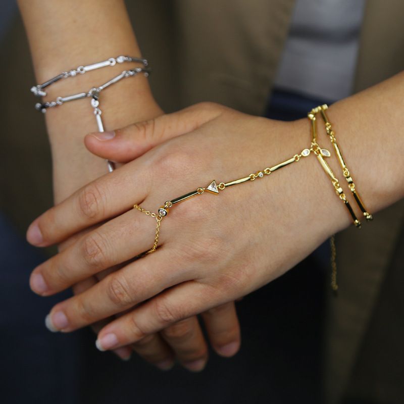 Set di bracciali geometrici da donna, stile minimalista, alla moda, impilabili, per donne, alla moda, stile boho chic, con catena a mano, regalo per lei_voghion.com