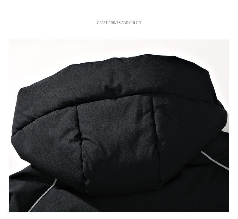Unisex Retro Pufferjacke – Übergroßer Wintermantel mit Kapuze und gesteppter Polyesterfüllung (Schwarz/Weiß)_voghion.com