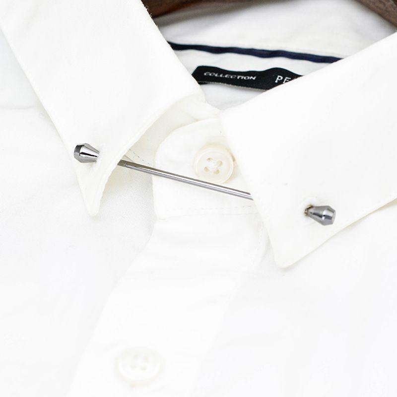Herrenschmuck Konischer Kopf Schraube Knopf Kragen Pin Kragen Blume Formale Französisch Hemd Krawatte Stange_voghion.com