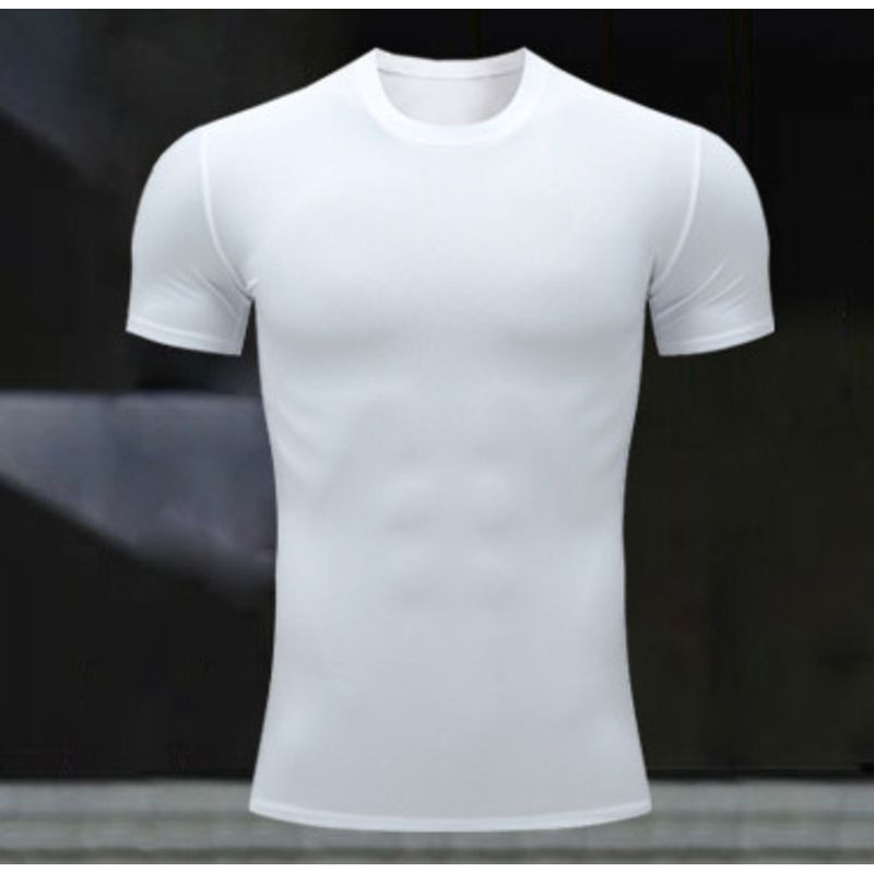 Abbigliamento sportivo da uomo PRO Fitness, aderente, a maniche corte, ad asciugatura rapida, elastico, maglietta da corsa, maglia da ciclismo a compressione_voghion.com