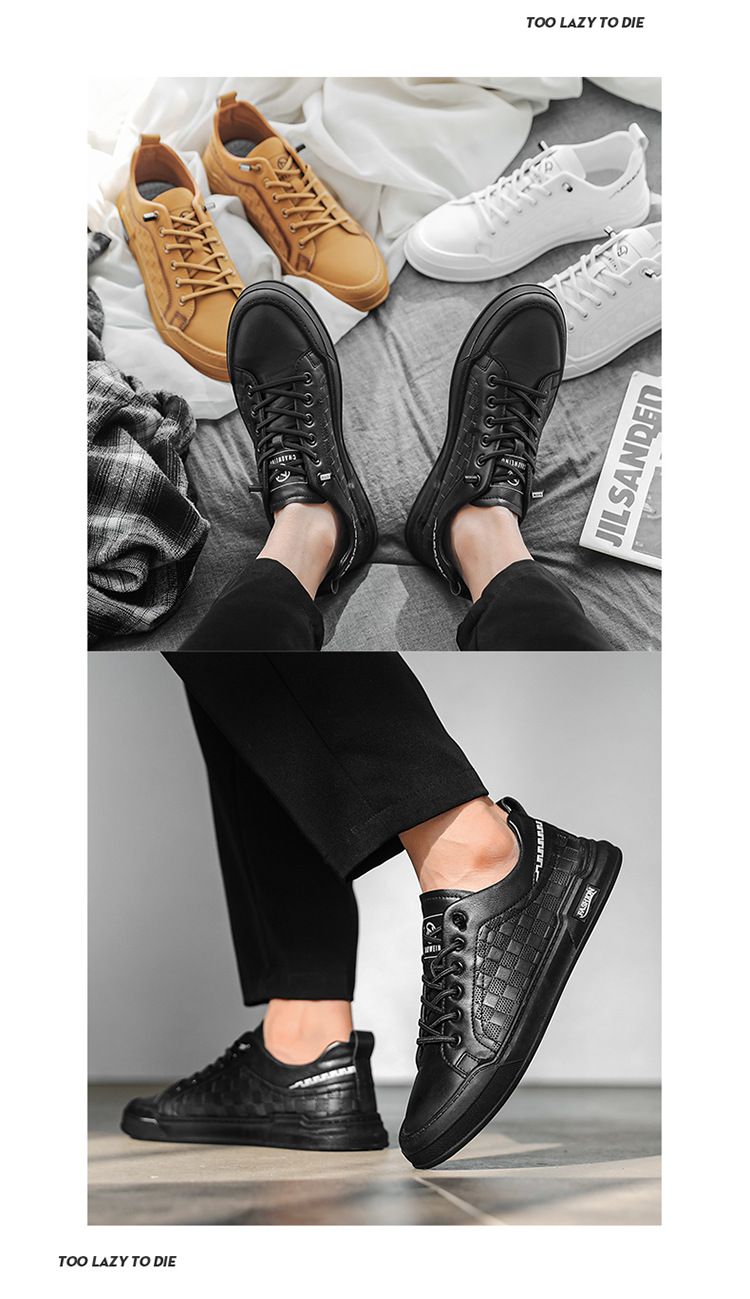 Men's 2024 new summer breathable work board men's wear-resistant and comfortable casual leather black labor protection_voghion.com