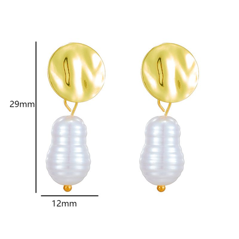 French shaped pearl earrings vintage fashion exaggerated earrings pearl earrings women_voghion.com