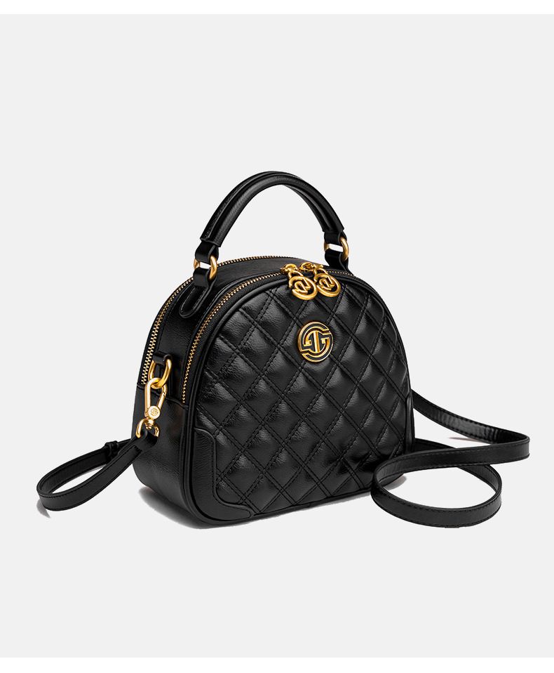 Women's Bags Brand Women's Bag New Diamond Pattern Small Round Handbag Versatile Commuting Shoulder Messenger Bag_voghion.com