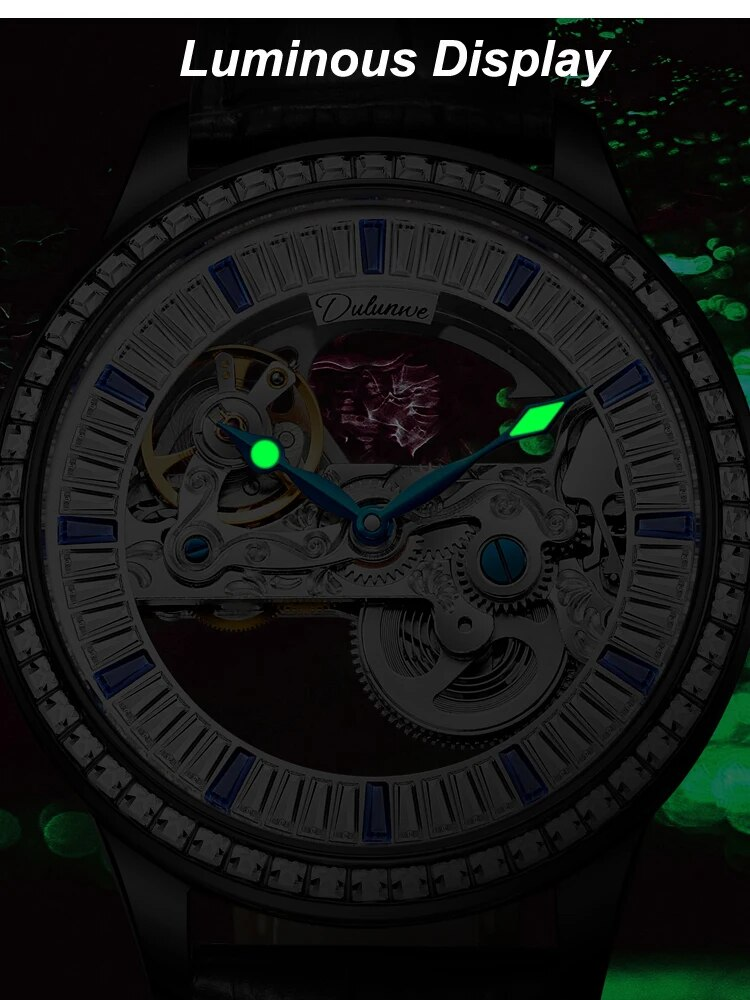 Top Zircon Dial Skeleton Mechanical Men's es Waterproof Luxury Sport Automatic Male Wrist_voghion.com