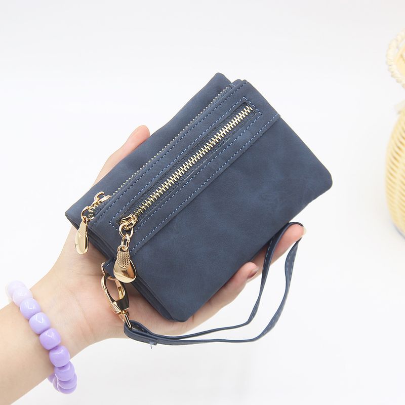 New Women's Zipper Niche Mini Foldable Handheld Coin Purse Wallet_voghion.com