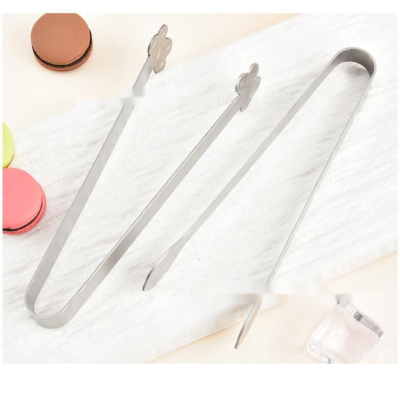 430 Stainless Steel Ice Cute Palm Sugar Cube Mini Snack Bread Food Tongs_voghion.com