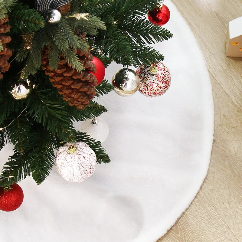 Nuova gonna in peluche bianca pura decorazione accessori per l'albero di Natale_voghion.com