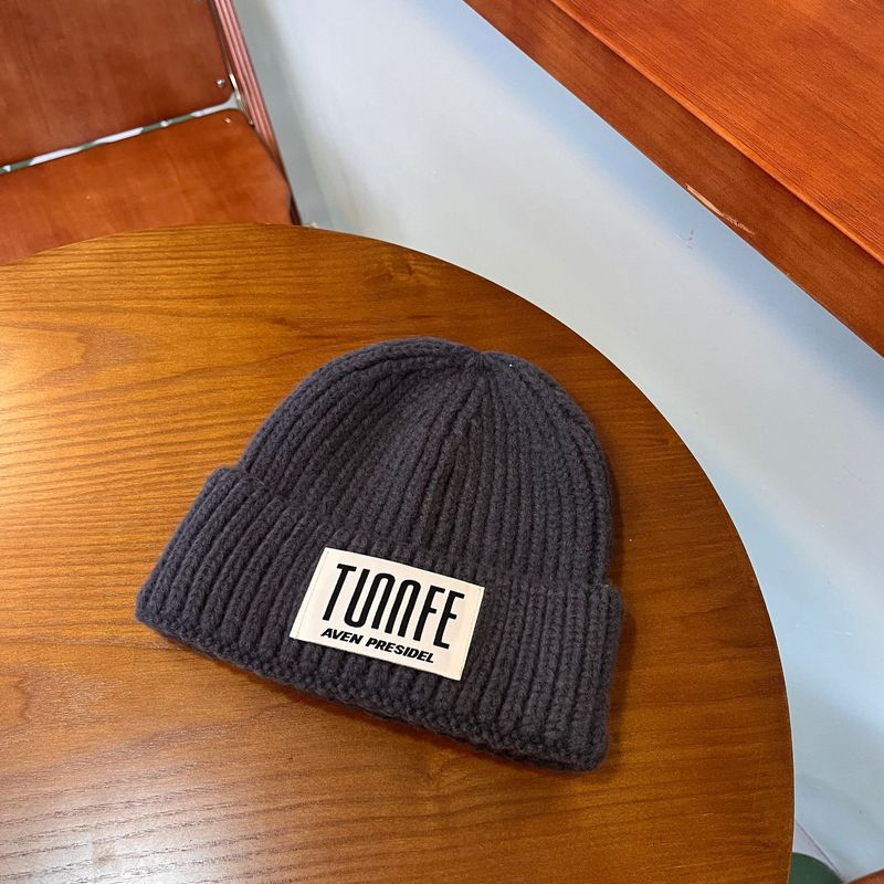New Korean all match American style big letter patch wool hat for men and women niche style warm knitted cold hat street trend cool_voghion.com