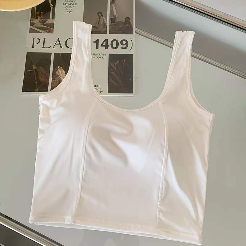 Ice Silk Solid Color One-Piece Comfortable Basic Camisole_voghion.com
