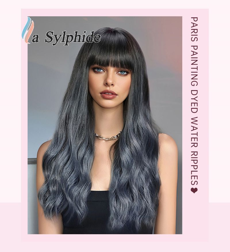 Extension per capelli, parrucche, onde grandi, pittura Lolita, tinta rosa ciliegia sfumato, JK, capelli lunghi e ricci, simulazione testa intera_voghion.com