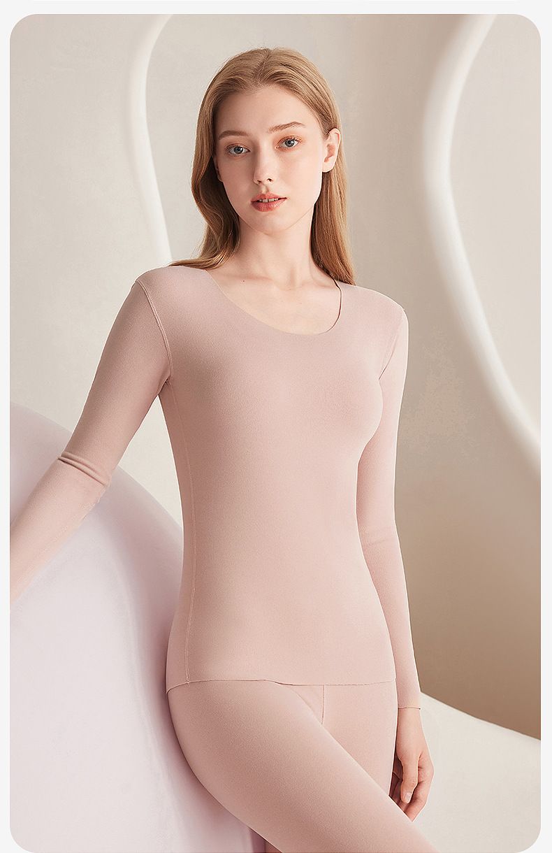 7A Intimo termico leggero antibatterico senza cuciture per donna, sottile, autunno inverno, caldo strato di base in cotone spazzolato_voghion.com
