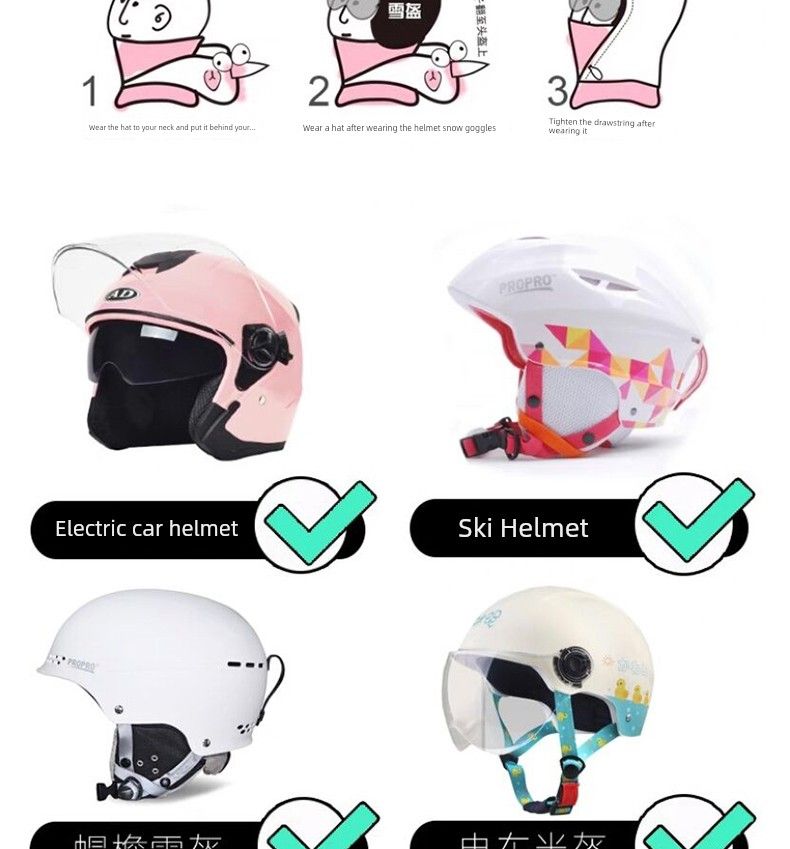 Casco da sci per adulti, berretto, orso bruno, coniglio, cartone animato, copricapo, sciarpa, cappello caldo antivento_voghion.com