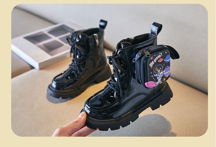 Buty dziecięce dziewczęce Martin Boots 2024 Jesień i zima Nowe jesienne pojedyncze buty Brytyjski styl Księżniczka Krótkie buty Mała torba szkolna Buty dziecięce_voghion.com