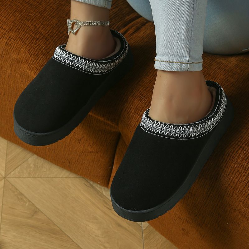 Suni Süet Slip-On Terlikler - Kalın Tabanlı Kaymaz, Sherpa Astarlı, İç ve Hafif Dış Mekan Kullanımı İçin_voghion.com