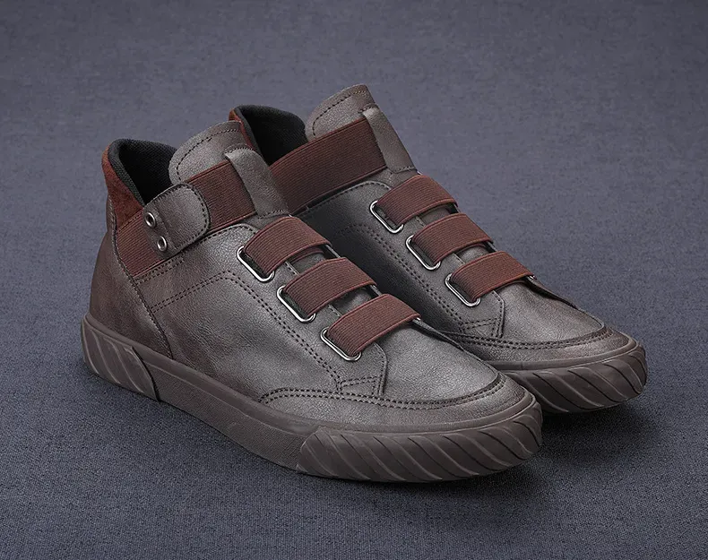 2024 Men's Leather Slip-On Loafers: Casual, Comfy, Cool High Top Flats 4 2e5ec_voghion.com