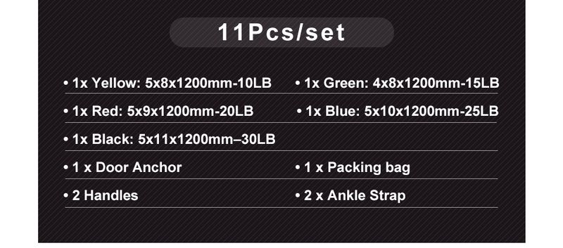 16Pcs Resistance Bands Set Expander Yoga Exercise Fitness Rubber Tubes Band Stretch Training Home Gyms Workout Elastic Pull Rope_voghion.com