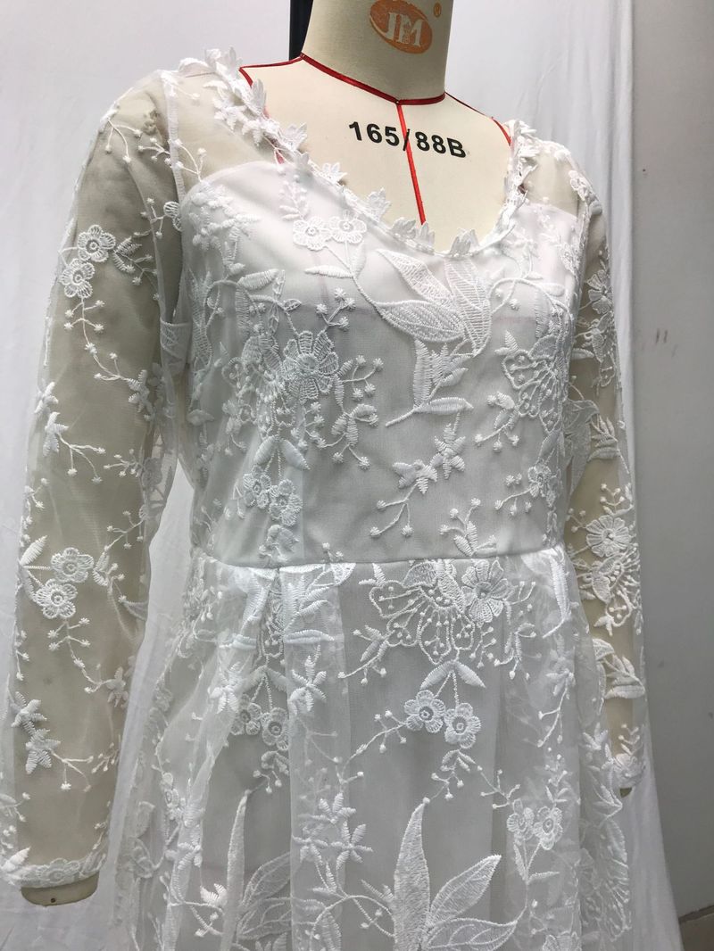 Abito da sposa monospalla a maniche lunghe da donna, gonna lunga_voghion.com