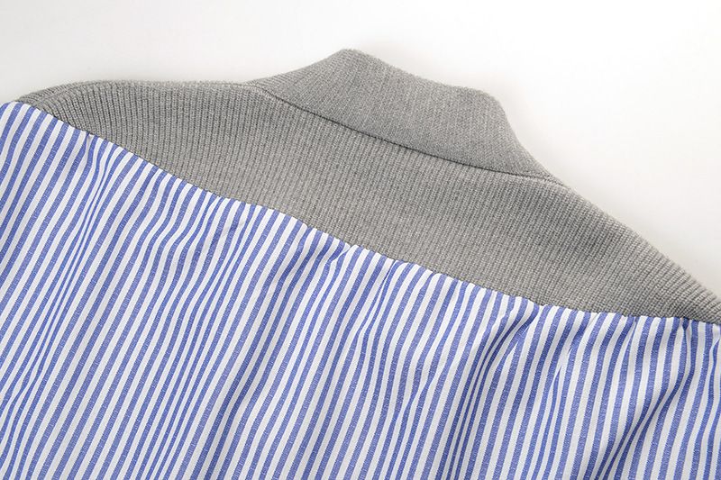 Cardigan in maglia alla moda con motivo patchwork, maglione aperto sul davanti con scollo a V per donna_voghion.com